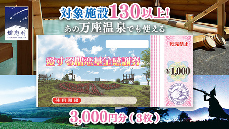 嬬恋村 で使える 感謝券 3,000円 分 （3枚） [AO002tu]