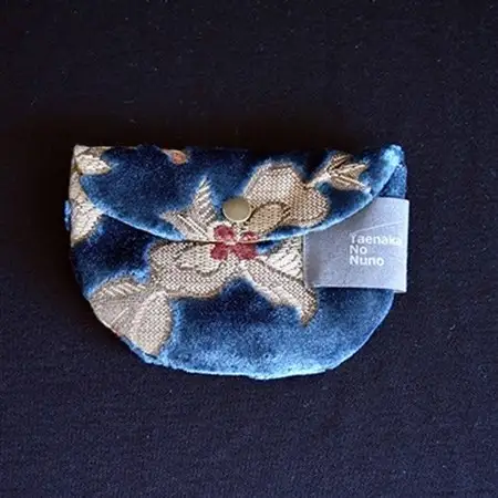 半円ポーチ【タエナカノヌノ】ブルー_装飾品・工芸品  鞄・バッグ かばん カバン_【1106062】