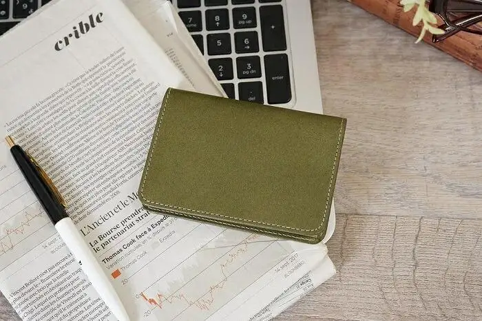 名刺入れ 【ディープグリーン】FOOTANブランド 本革名刺入れ