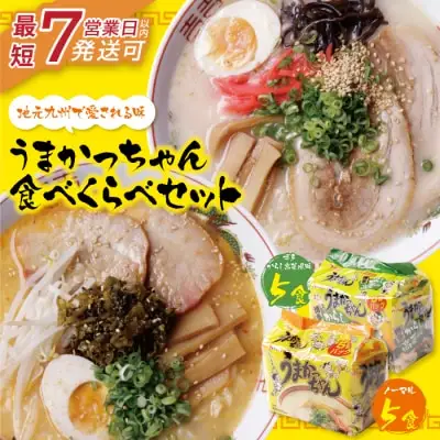 Y55-06 うまかっちゃん 博多からし高菜・豚骨ラーメン食べ比べセット(5食×2) ラーメン