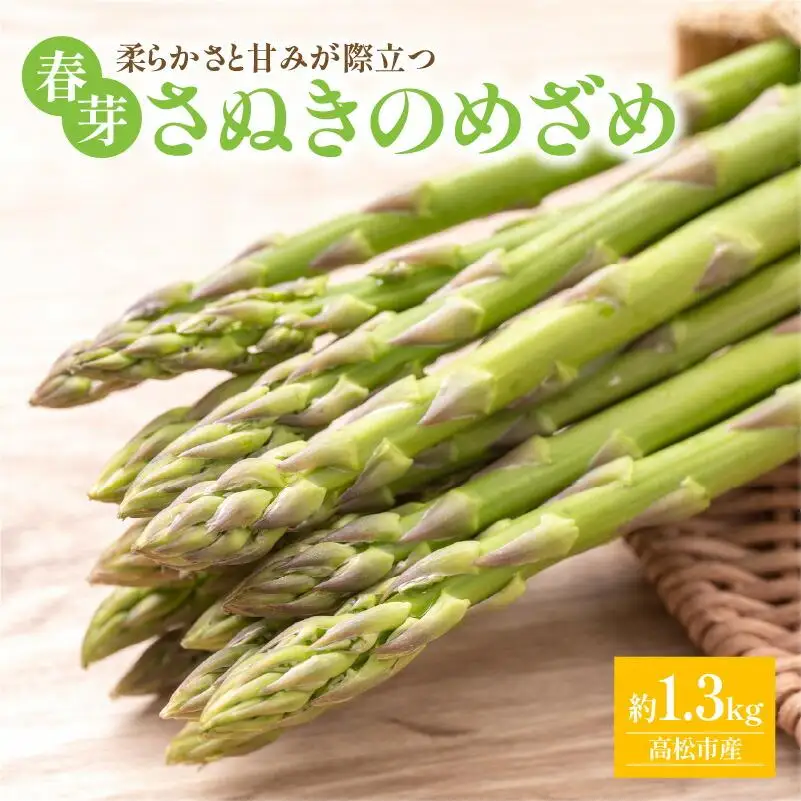 柔らかさと甘みが際立つアスパラガス「さぬきのめざめ(春芽) 約1.3kg【2027-1月下旬～2027-3月下旬配送】