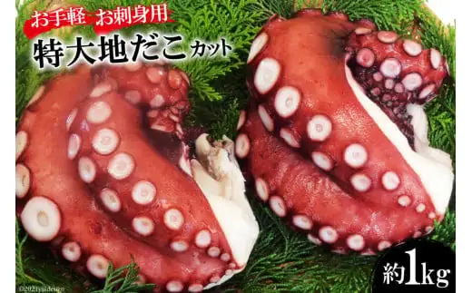 DF083【お手軽 お刺身用】長崎県産 特大地だこ カット 約1kg