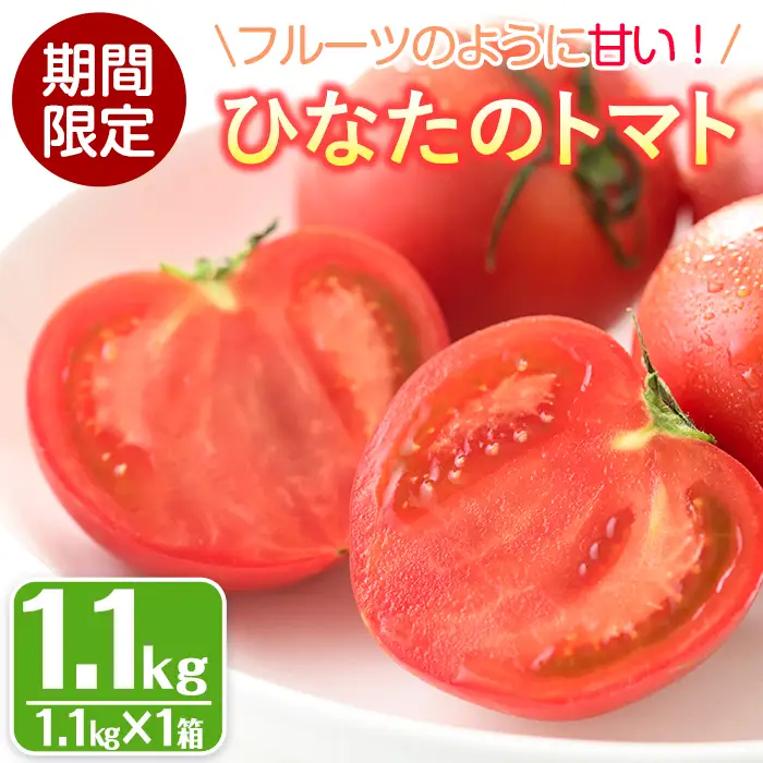 ひなたのとまと(1.1kg)トマト フルーツトマト 糖度 9度 以上 野菜 旬野菜 冷蔵 国産 宮崎県産【A-4】【新門トマト農園】