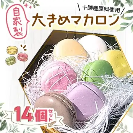 十勝産原料使用　自家製　大きめマカロン14個セット_菓子・スイーツ 洋菓子  _【配送不可地域：離島】【1237258】