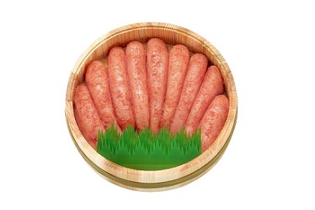 AI046.辛うしてごめんたい・無着色（木樽入り）／400g【辛子明太子】