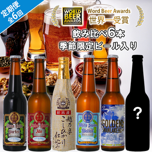ビール スワンレイクビール 6回定期便 世界一金賞受賞入り 6本セット 阿賀野市 新潟県 阿賀野 クラフト 飲み比べ クラフトビール 地ビール ビール お酒 酒 詰め合わせ 1S07075