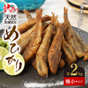 【訳あり】天然めひかり(極小ｻｲｽﾞ)500g×4袋 N124-YZA0397