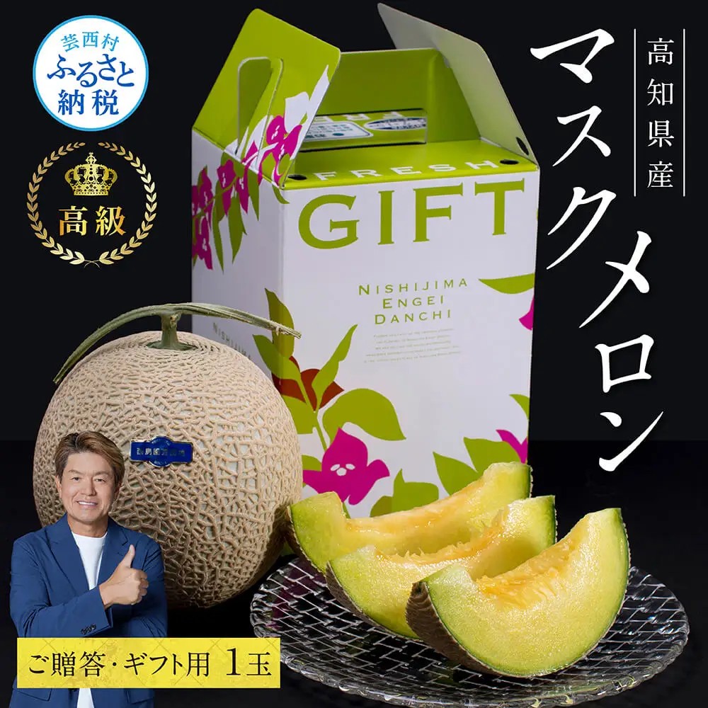 “高知県産”高級マスクメロン（ご贈答・ギフト用）1玉入【発送期間：4～12月（9カ月）】【1～3月は気候温度不安定の為出荷不可となります。】