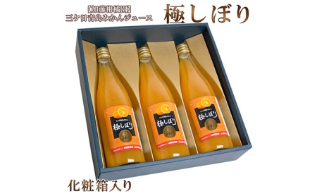 【加藤柑橘園】青島三ケ日みかんジュース『極しぼり』3本セット（化粧箱）【配送不可：北海道・沖縄・離島】 果汁飲料 野菜飲料 ミカン 