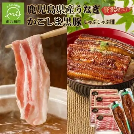 かごしま黒豚しゃぶしゃぶ用4パック・鹿児島県産ウナギ2尾の贅沢セット【配送不可地域：離島】【1185951】