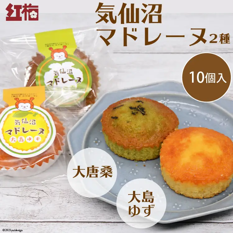 【和菓子職人が作る】気仙沼マドレーヌ 2種10個 [菓匠 紅梅 宮城県 気仙沼市 20563591]
