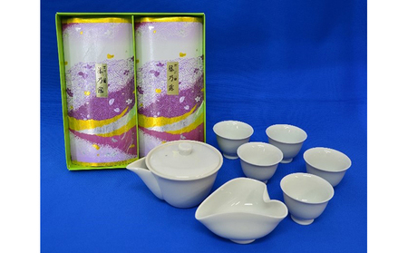 京田辺玉露「藤乃露」と玉露用白磁茶器セット お茶 緑茶 雑貨 日用品 