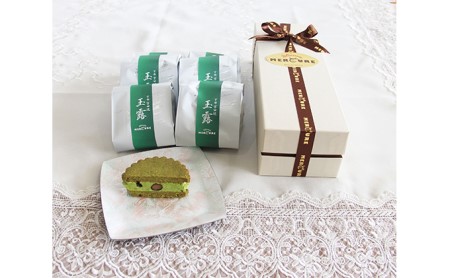 京田辺玉露と丹波の黒豆のバターサンド お菓子 焼菓子 クッキー チョコレート 