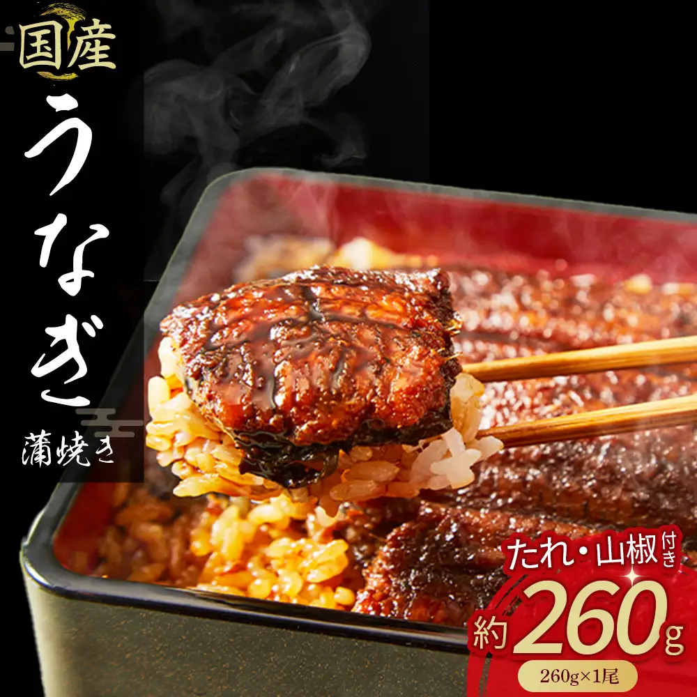 うなぎ蒲焼き （260gx1本） うなぎ たれ付き 国産鰻 ／Esu-40