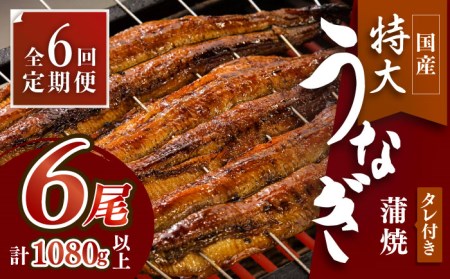 ふっくらジューシーのこだわりうなぎ【6回定期便】国産うなぎ蒲焼 6枚セット×6回 [FAD015]