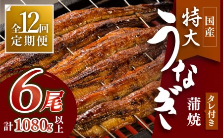 ふっくらジューシーのこだわりうなぎ【12回定期便】国産うなぎ蒲焼 6枚セット×12回[FAD016]