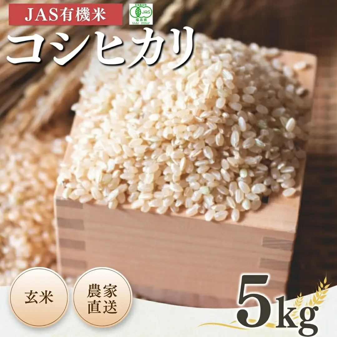 JAS有機米 コシヒカリ 玄米 5kg | 令和7年産 根本有機農園