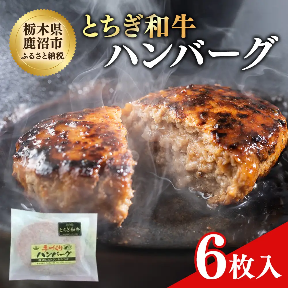 とちぎ和牛 ハンバーグ 6枚入 100％ 和牛 手ごね 良質 肉の加工品