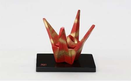 【高岡銅器】三枝惣太郎 香炉 華鶴 朱 民芸品 工芸品 伝統技術 インテリア  FAD-0639