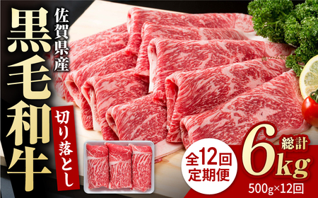 【12回定期便】佐賀県産 黒毛和牛 切り落とし 500g 牛肉切り落とし IAG064