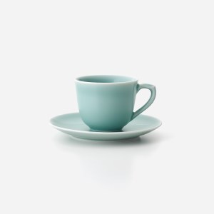 【伊万里焼】青磁コーヒーカップ＆ソーサー 2客セット 027-H719