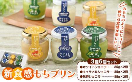 新食感 もちプリン ３種６個セット カントリーマム《30日以内に出荷予定(土日祝除く)》北海道 名寄市 プリン スイーツ お菓子 ギフト ショコラ 抹茶 キャラメル 【配送不可地域あり】(離島)