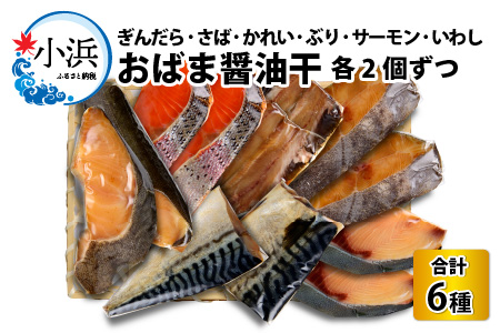 おばま醤油干12個セット （ぶり、サーモン、サバ、いわし、かれい、ぎんだら）干物 ご飯のお供 【配送不可地域：北海道・沖縄・離島】  [BFAA066] 
