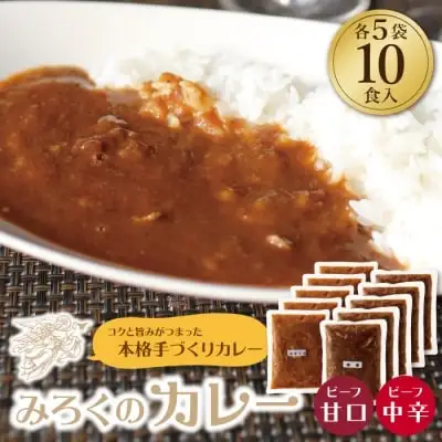 Z27-01 寄附額改定↓↓ みろくのカレー10食（甘口5食・中辛5食） カレー
