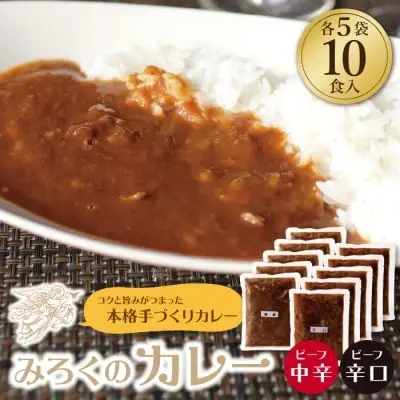 Z27-03 寄附額改定↓↓ みろくのカレー10食（中辛5食・辛口5食） カレー