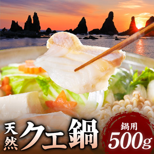 R1002_天然 クエ鍋 500g くえ鍋セット 幻の魚 魚 くえ鍋専門店 鍋用 上品 安定の品質 和歌山 湯浅町 