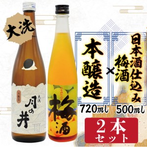 日本酒 仕込み 梅酒 500ml 本醸造 720ml 2本 セット 月の井 大洗 地酒 国産梅 茨城_AW026