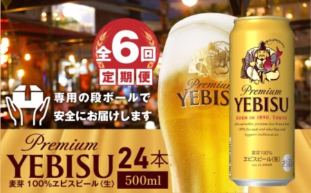 『定期便：全6回』ヱビスビール500ml×24本【300070223906】