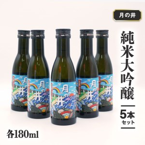 日本酒 純米 大吟醸 180ml 5本 セット 月の井 大洗 地酒 食中酒 茨城_AW031