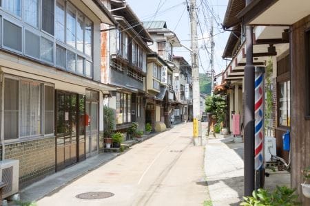 (1519-1)フォトグラファー安森信が撮る長門市の風景「俵山　町並み」カラー