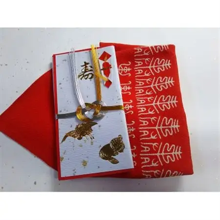 正絹ちりめん友禅風呂敷　寿/桐箱入り_装飾品・工芸品  鞄・バッグ かばん カバン_【1243176】