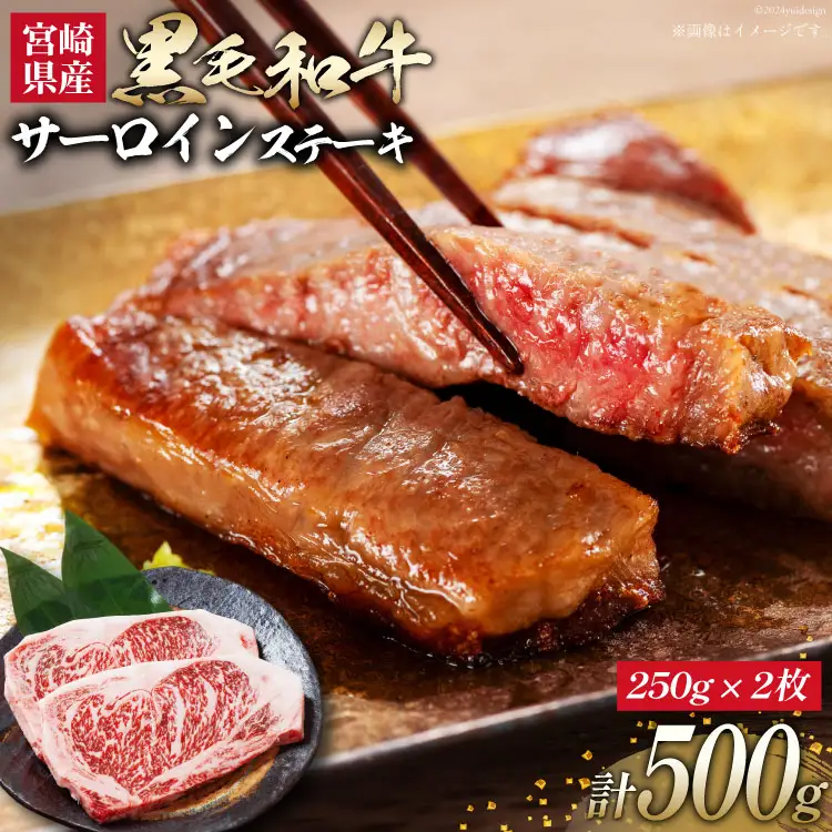 和牛 黒毛和牛 宮崎産 サーロイン ステーキ 250g 2枚 計500g [452061463] 和牛