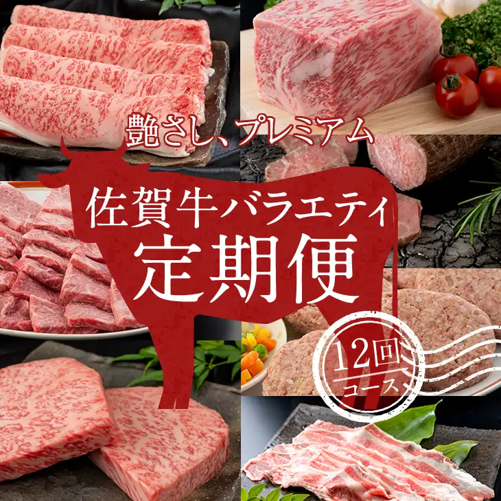 【定期便】 佐賀牛バラエティ毎月計12回 牛肉 定期便 Q216-002