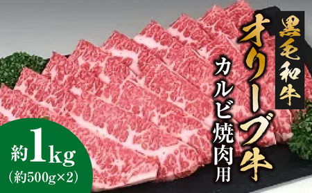 黒毛和牛オリーブ牛 カルビ焼肉用 約500g×2