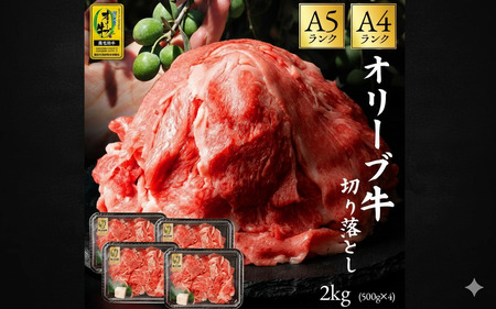 黒毛和牛オリーブ牛 切り落とし約500g×4