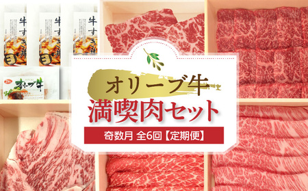 オリーブ牛満喫肉セット(奇数月 全6回)【定期便】