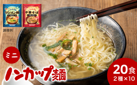 お湯を注ぐだけ！ミニノンカップ麺らーめんセット20食（2種×10食）～（醤油・塩 各10食） ～インスタントラーメン 非常食にも～
