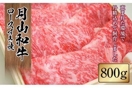 FYN9-861 山形県産黒毛和牛《月山和牛》福寿館 ロースすき焼 800g 牛肉 山形県 西川町