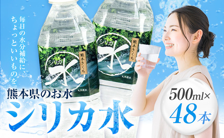 水 シリカ水 500ml × 48本 有限会社七城町特産品センター メロンドーム 《30日以内に出荷予定(土日祝除く)》 熊本県 菊池市 水 軟水 飲料 ドリンク 清涼飲料水 天然地下水 ペットボトル ミネラルウォーター 定期便 送料無料