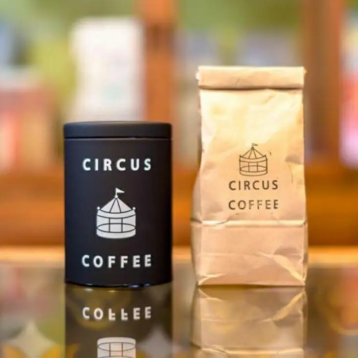 紫竹ブレンド（豆）２００g＋サーカス缶（マットブラック）【豆のまま】