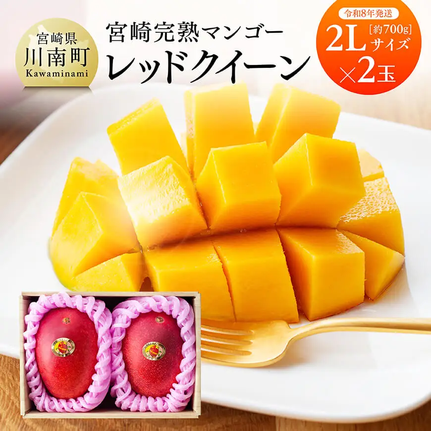 【令和8年発送】宮崎県産完熟マンゴー「レッドクイーン」2L×2玉 果物 フルーツ マンゴー