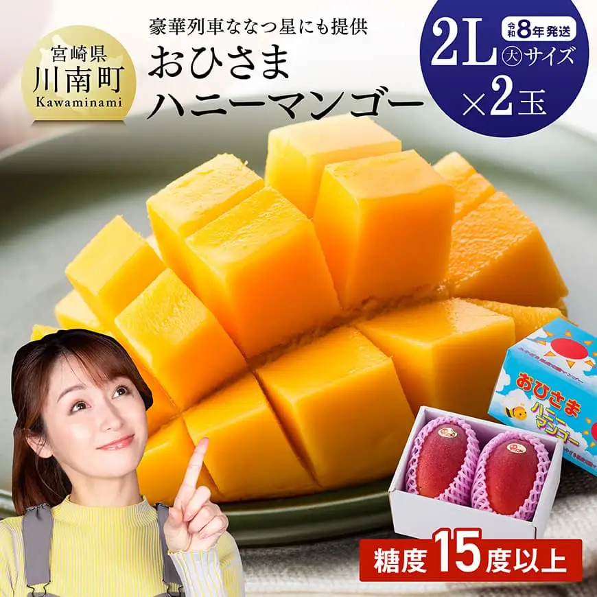 【令和8年発送】宮崎県産完熟マンゴー「おひさまハニーマンゴー」2L（大）×2玉 果物 フルーツ マンゴー