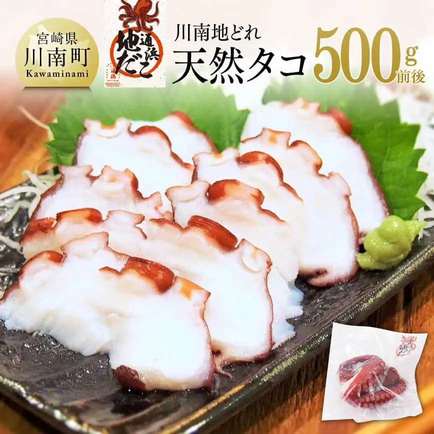 漁協直送！天然タコ（湯がき済）小分けで500g前後 【 海鮮 真たこ 刺身 マリネ 魚介 九州 宮崎 川南 地どれたこ 】