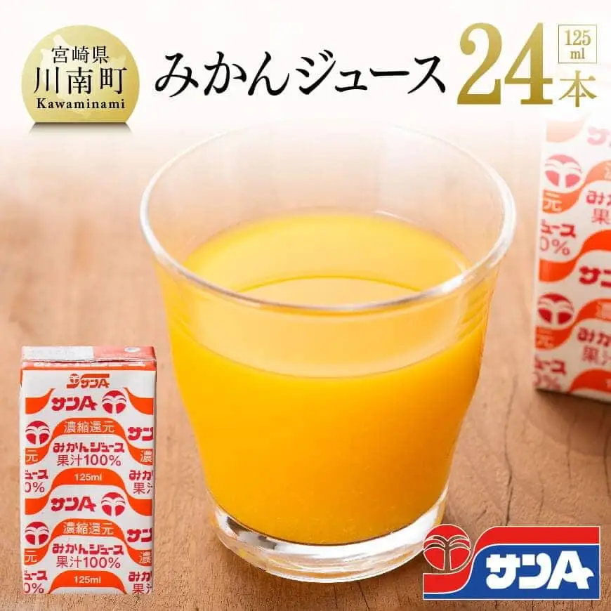 サンA みかんジュース100% 125ml 紙パック24本入り 飲料 ミカン