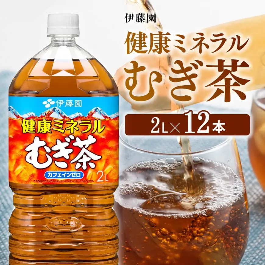 健康ミネラルむぎ茶 2L×6本×2ケース PET 【 麦茶 むぎ茶 麦茶 むぎ茶 麦茶 】