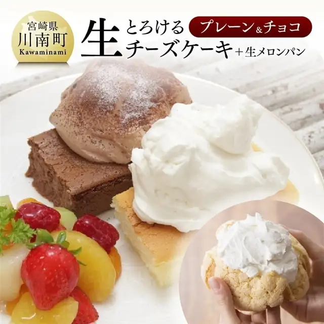 『押川春月堂本店』とろける生チーズケーキセット（プレーン＆チョコ）【スイーツ ケーキ チーズケーキ 洋菓子ケーキ スプーンでケーキ おまけつきケーキ】